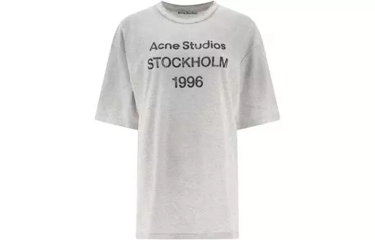 Футболка с заниженной линией плеч, серая, женская, SS23 Acne Studios, серый