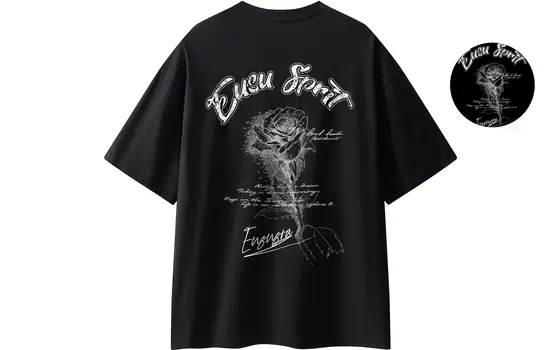 Футболка с заниженной линией плеч, унисекс EUSU, Deep Sea Blue[No Glow in The Dark]