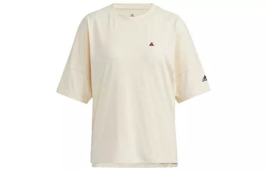 Футболка с заниженной линией плеч, женская, цвета экрю Adidas, Ecru