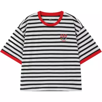 Футболка с заниженной линией плеч, женская GAP, Stripes