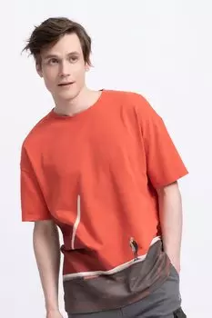 Футболка с заниженными рукавами Kaft, красный