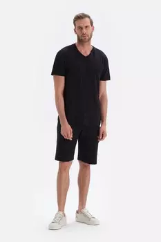 Футболка с заостренным воротником Dagi, черный