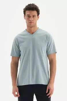 Футболка с заостренным воротником Dagi, синий