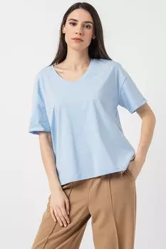 Футболка с заостренными краями и вышивкой United Colors Of Benetton, синий