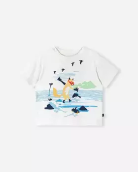 Футболка с защитой от ультрафиолета для малышей Siirto Reima, цвет Off White/Blue