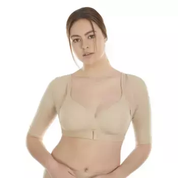 Футболка с застежкой спереди, уменьшающая длину рукавов Selmark, цвет Natural