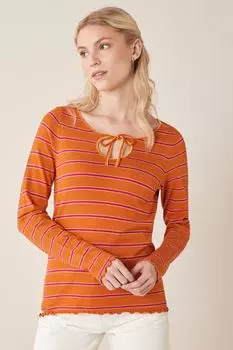 Футболка с завязками на шее Охра-желтая Next, желтый