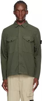 Футболка с зеленой нашивкой-логотипом Stone Island