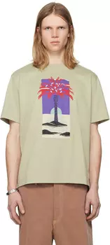 Футболка с зеленым принтом Lanvin