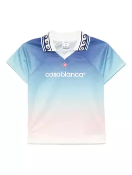 Футболка с жаккардовой монограммой Casablanca, синий