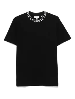 Футболка с жаккардовым логотипом Lacoste, черный
