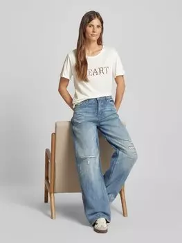 Футболка с жемчужной отделкой модель 'FQGaya' FREE/QUENT, экрю