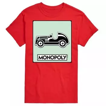 Футболка с жетоном игры Big & Tall Monopoly Car Game Licensed Character, красный