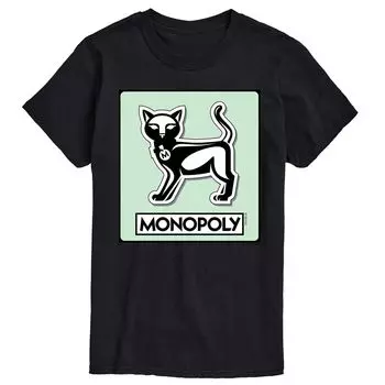 Футболка с жетоном игры Big & Tall Monopoly Cat Licensed Character, черный