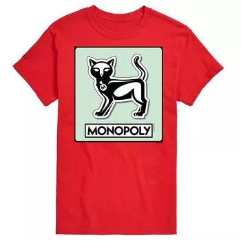 Футболка с жетоном игры Big & Tall Monopoly Cat Licensed Character, красный