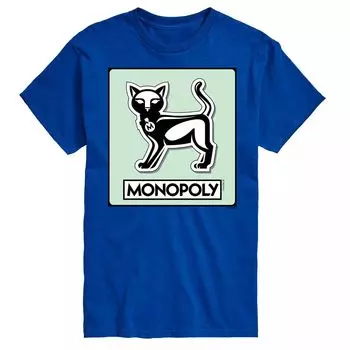 Футболка с жетоном игры Big & Tall Monopoly Cat Licensed Character, синий