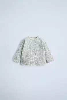 Футболка с животным принтом ZARA, синий/серый