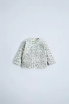 Футболка с животным принтом ZARA, синий/серый