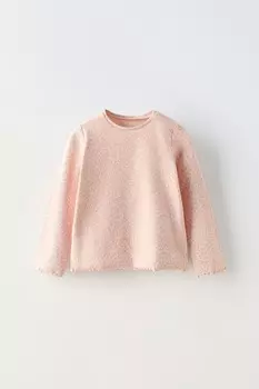 Футболка с животным принтом ZARA, светло-розовый
