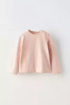 Футболка с животным принтом ZARA, светло-розовый
