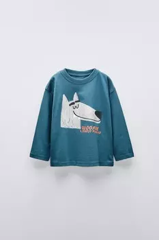 Футболка с животными ZARA, синий