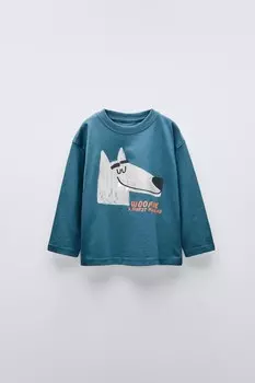 Футболка с животными ZARA, синий