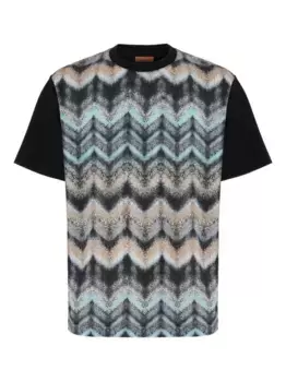 Футболка с зигзагообразным принтом и эффектом аэрографии Missoni, черный