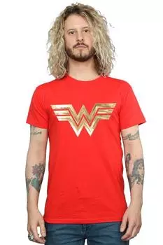 Футболка с золотой эмблемой Wonder Woman 84 DC Comics, красный