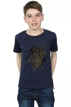 Футболка с золотой головой «Черная пантера» Marvel, темно-синий
