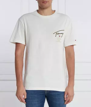 Футболка с золотой подписью на спине Regular fit Tommy Jeans, бежевый