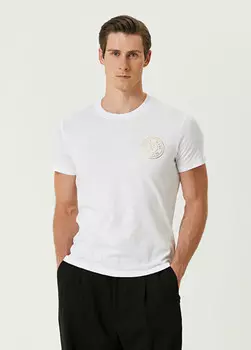 Футболка с золотым логотипом Versace Jeans Couture, белый