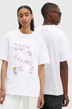 Футболка SAGIOTTO из хлопка Samsoe Samsoe, белый