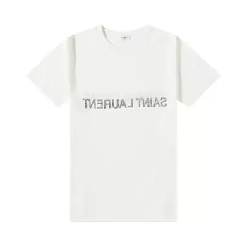 Футболка Saint Laurent Reverse Logo-Print 'Natural/Black', загар