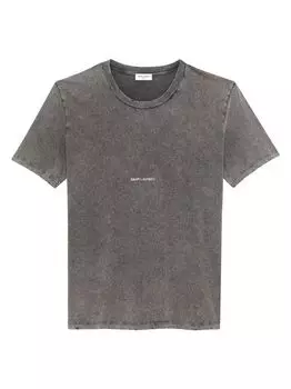 Футболка Saint Laurent Rive Gauche Destroyed Saint Laurent, нуарный