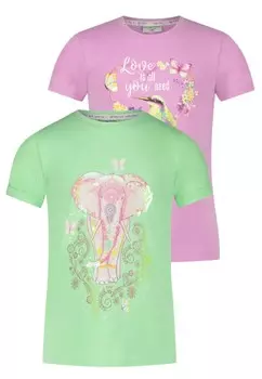 Футболка SALT AND PEPPER Bird Elefant, зеленый/фиолетовый