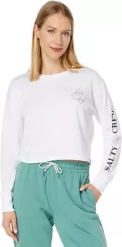 Футболка Salty Crew Optical Tippet Long Sleeve Crop Tee, белый