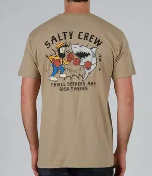 Футболка Salty Crew с короткими рукавами Fish Fight, бежевый