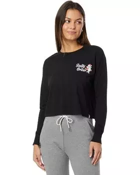 Футболка Salty Crew Santa Shark Long Sleeve Crop Tee, черный