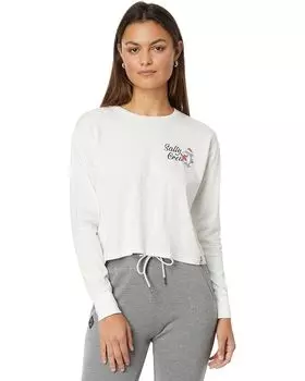 Футболка Salty Crew Santa Shark Long Sleeve Crop Tee, белый