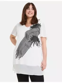 Футболка SAMOON, цвет white gemustert.