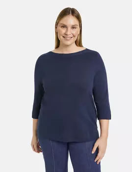 Футболка SAMOON Kurzarm Rundhals, цвет Dark Lake Blue