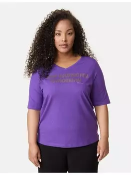 Футболка SAMOON Kurzarm Rundhals, цвет purple plum