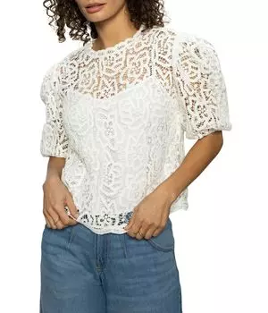 Футболка Sanctuary Cherished Lace Tee, белый
