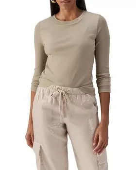 Футболка Sanctuary Sparkle Mesh Perfect Tee, цвет Frosted Almond