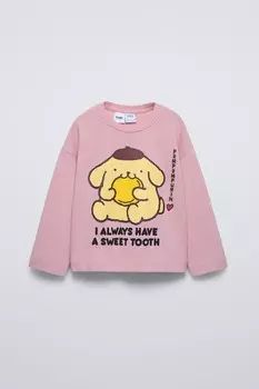 Футболка санрио с помпопурином ZARA, розовый