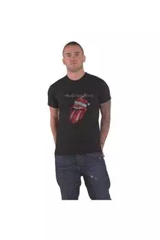 Футболка Санта Лик The Rolling Stones, черный
