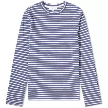 Футболка Save Khaki Organic Hemp Stripe Long Sleeve, цвет Marine