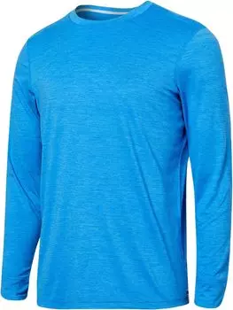 Футболка SAXX UNDERWEAR Droptemp All Day Cooling Long Sleeve Crew Tee, цвет Racer Blue Heather