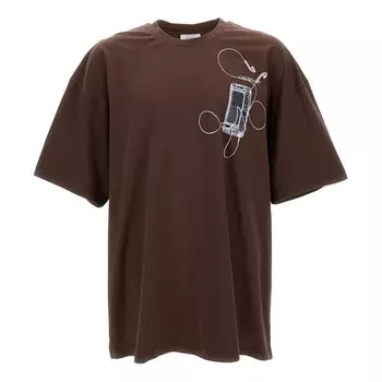 Футболка scan arr over t-shirt 'brown' Off-White, коричневый