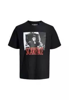 Футболка Scarface с коротким рукавом Jack & Jones, черный